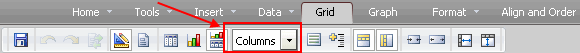 Example of an autostyles drop-down list on the Grid toolbar